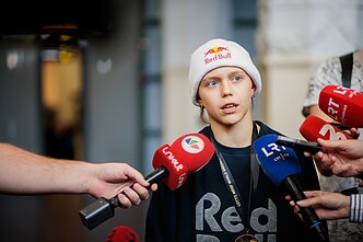 Dominikos Banevič sutikimas Vilniaus oro uoste