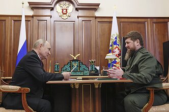 Vladimiras Putinas ir Ramzanas Kadyrovas