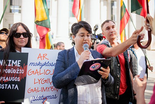 Prie Seimo mitingą surengė LGBT bendruomenė