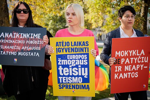 Prie Seimo mitingą surengė LGBT bendruomenė