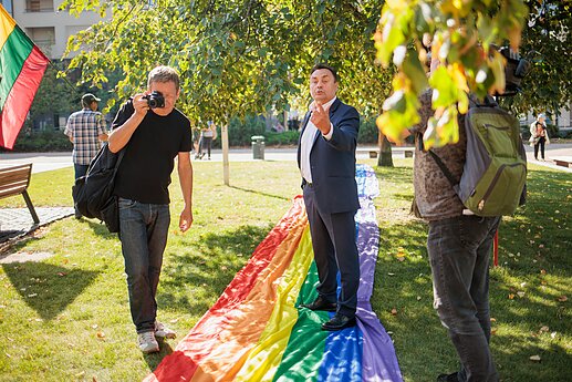 Prie Seimo mitingą surengė LGBT bendruomenė