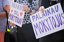 Mokytojų streikas; Lietuvos švietimo darbuotojų profesinė sąjunga prie Vyriausybės surengė mitingą