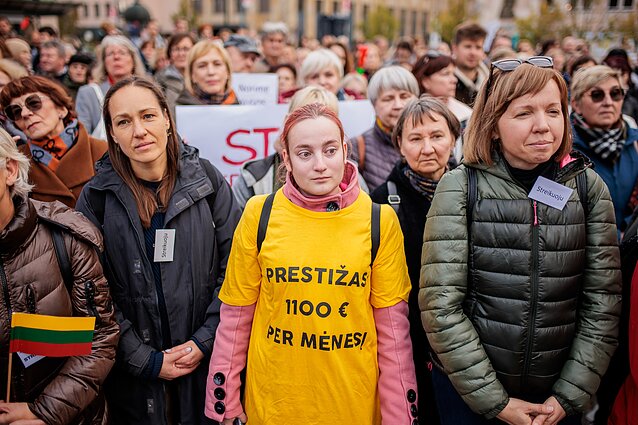  Mokytojų streikas pasiekė Vyriausybę