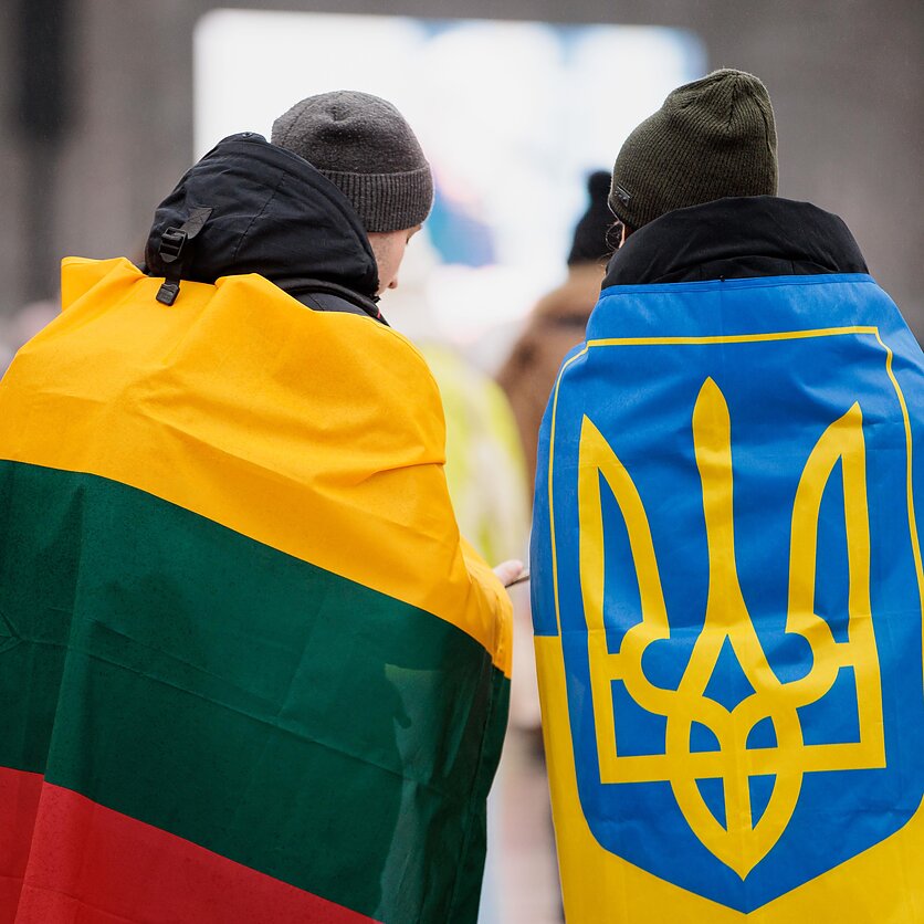 E. Blažio / LRT nuotr., Ukrainos karo metinių minėjimo eisena