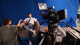 Grupės „Antikvariniai Kašpirovskio dantys“ klipo filmavimo akimirka
