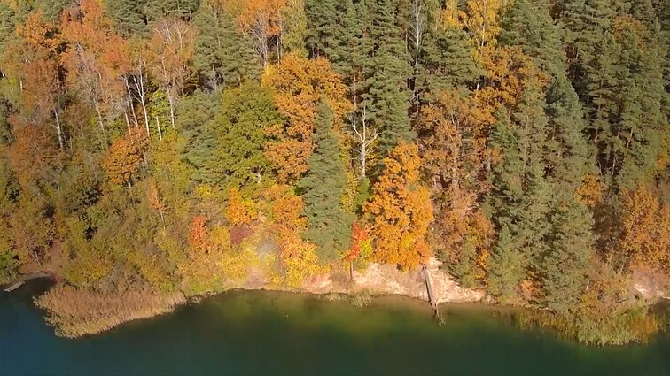 Pasigrožėkite: rudens spalvomis nusidažiusi Lietuvos gamta iš paukščio skrydžio