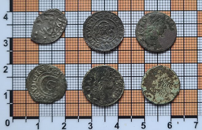 Jogaila's and other coins unearthed at the Anykščiai Manor site