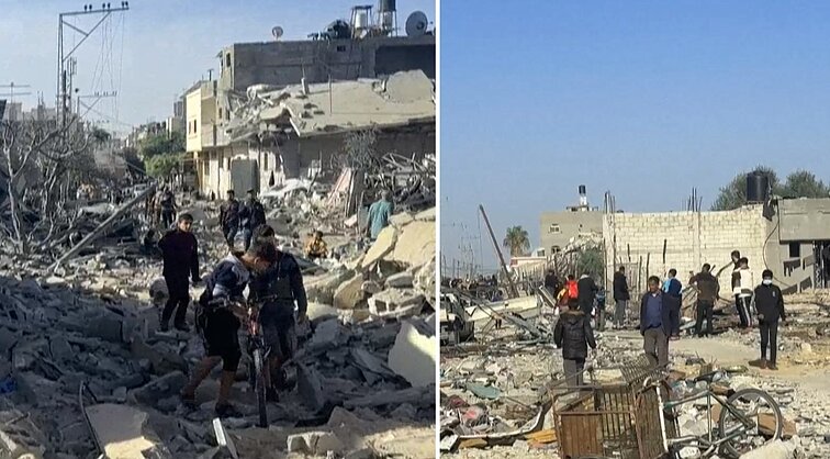 „Iš namų nieko neliko“: paskelbus paliaubas, tūkstančiai palestiniečių bando trumpam grįžti į Gazą