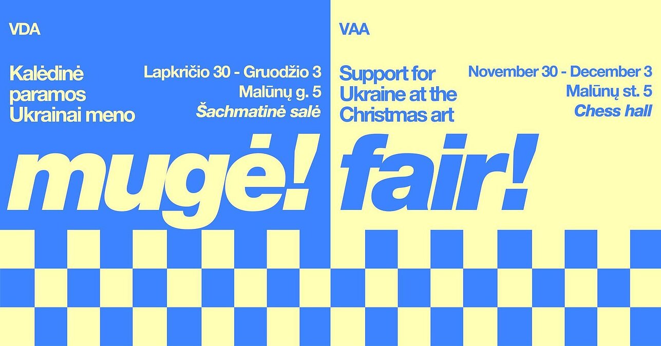 VDA meno mugės plakatas
