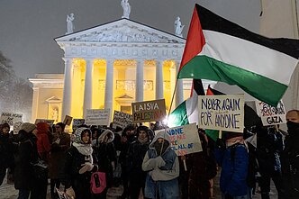A pro-Palestine rally in Vilnius