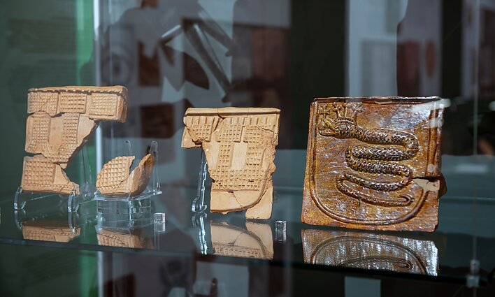 Medieval stove tiles at the Grand Dukes Palace