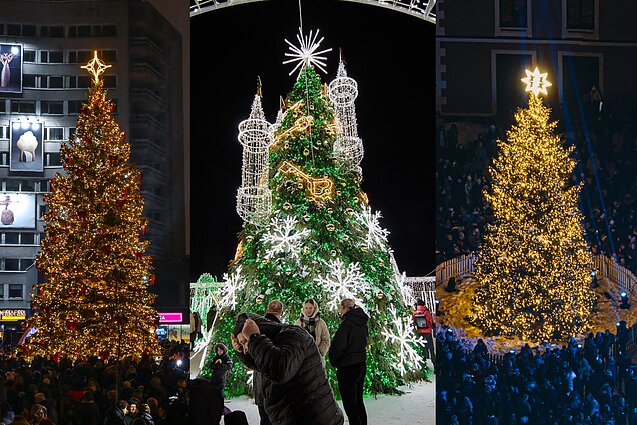 Christmas trees in Panevėžys, Širvintos, Klaipėda