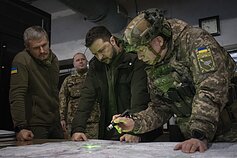 Volodymyras Zelenskis ir Ukrainos sausumos pajėgų vadas Oleksandras Syrskis
