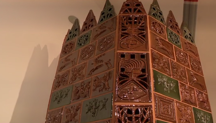 Medieval tiled stove at the Grand Dukes Palace