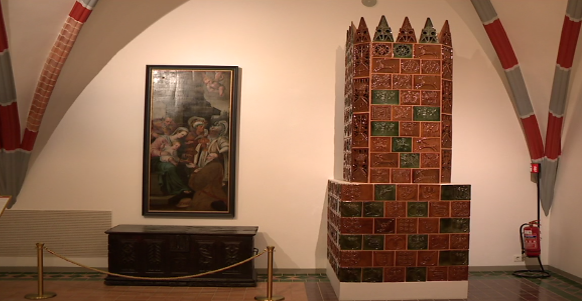 Medieval tiled stove at the Grand Dukes Palace
