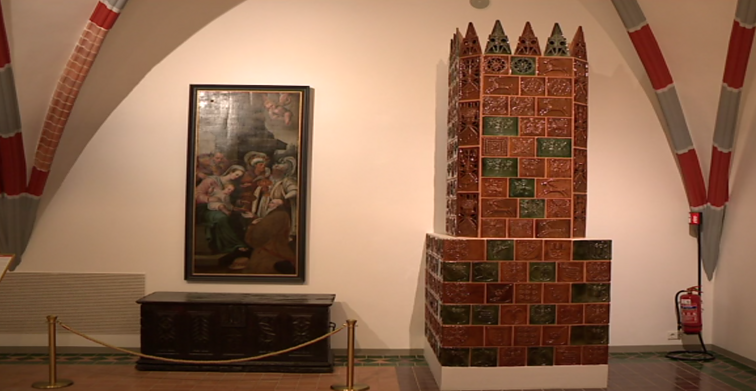 Medieval tiled stove at the Grand Dukes Palace