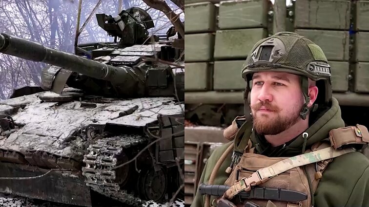 Prie Bachmuto sovietmečio laikų tanku kovojantis ukrainietis netiki greita karo pabaiga: gyvename žiauriu, labai žiauriu laiku
