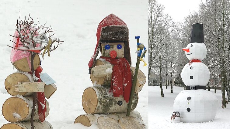 Šeduvoje surengtas sniego senių suvažiavimas: didysis šeimininkas – 7 metrų besmegenis