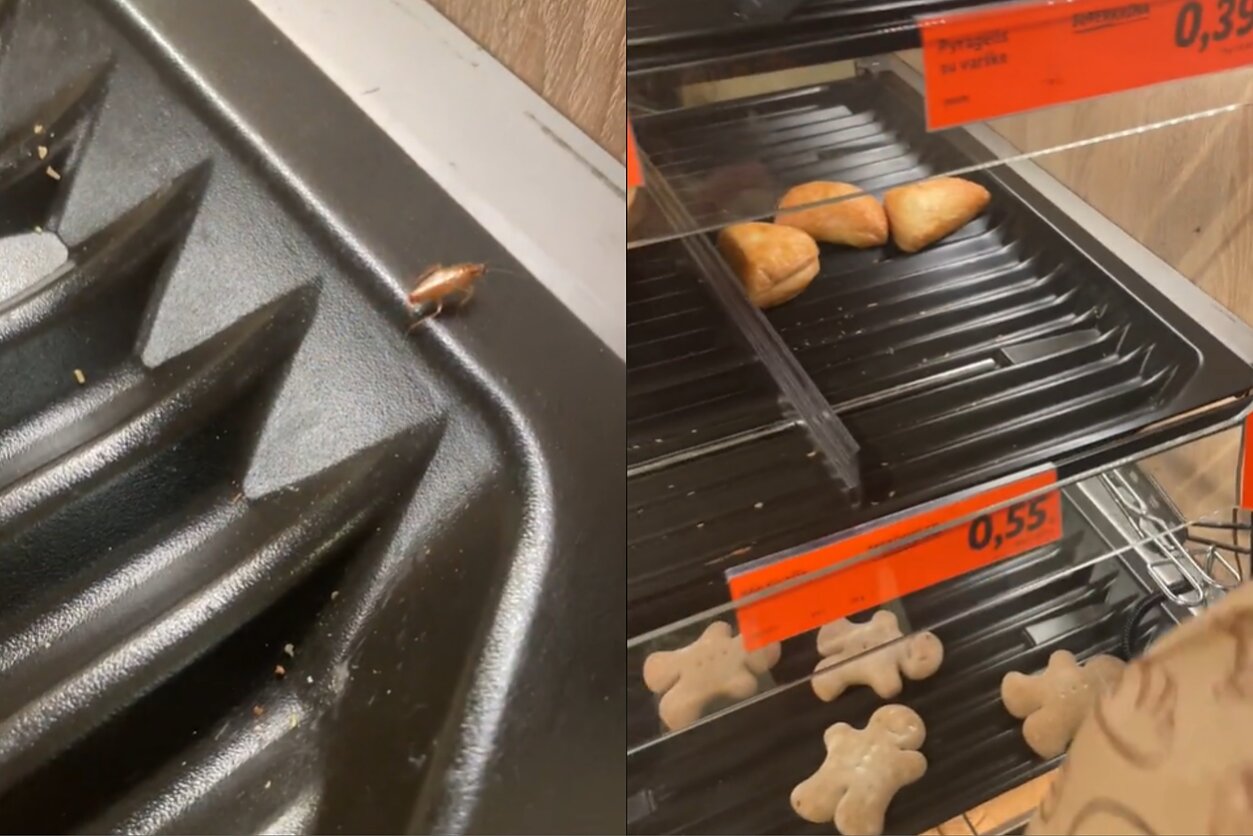 Prekybos tinkle „Lidl“ vartotoja pastebėjo vaikštantį tarakoną