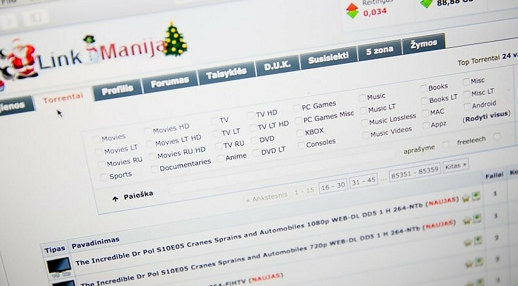 Piratavimas gali brangiai kainuoti: už nelegaliai atsisiųsta filmą – 140 eurų arba didesnė bauda