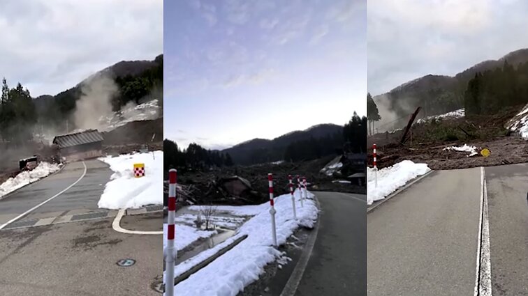 Kraują stingdantis vaizdas: japonas užfiksavo, kaip gyventojai gelbėjasi nuo viską kelyje naikinančios nuošliaužos