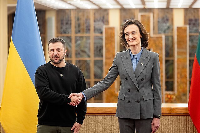 Su Zelenskiu susitikusi Čmilytė-Nielsen: vienbalsis palaikymas Kyjivui yra šalies Seimo vizitinė kortelė