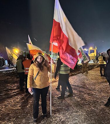 Protestujący polscy rolnicy