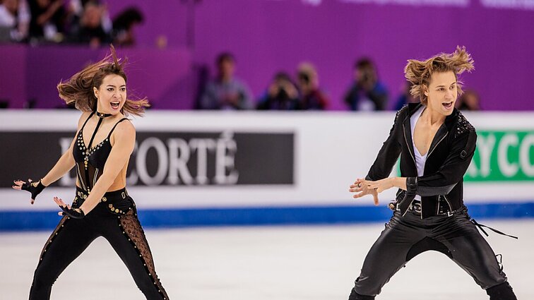 Europos dailiojo čiuožimo čempionatas. Allison Reed ir Sauliaus Ambrulevičiaus pasirodymas