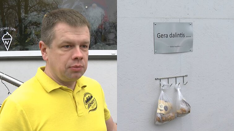 Šalia kepyklėlės pakabinti gardėsių lauknešėliai: Utenos verslininkas jais kasdien vaišina vargstančiuosius