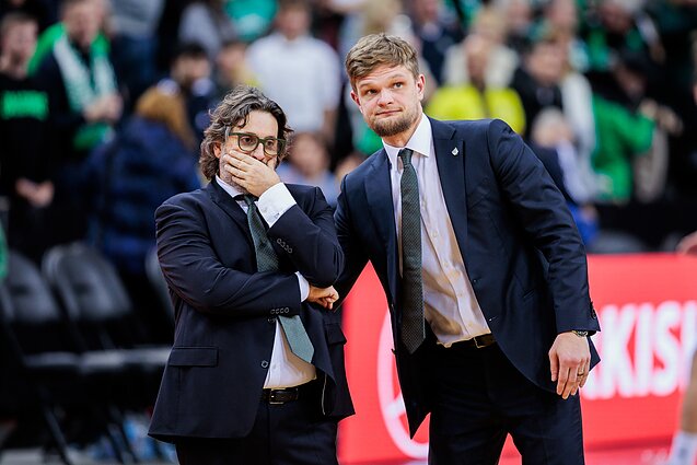 Andrea Trinchieri ir Tautvydas Sabonis Andrea Trinchieri ir Tautvydas Sabonis