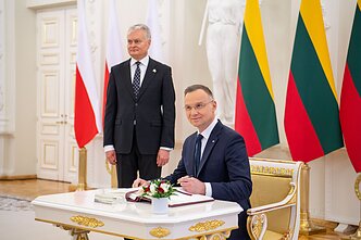 Встреча Гитанаса Науседы и Анджея Дуды в Вильнюсе