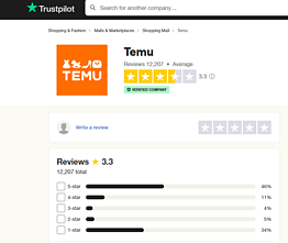 „Temu“ vertinimas „Temu“ vertinimas