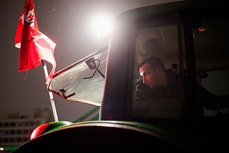 Ūkininkų protestas Vilniuje sutemus