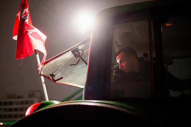 Ūkininkų protestas Vilniuje sutemus