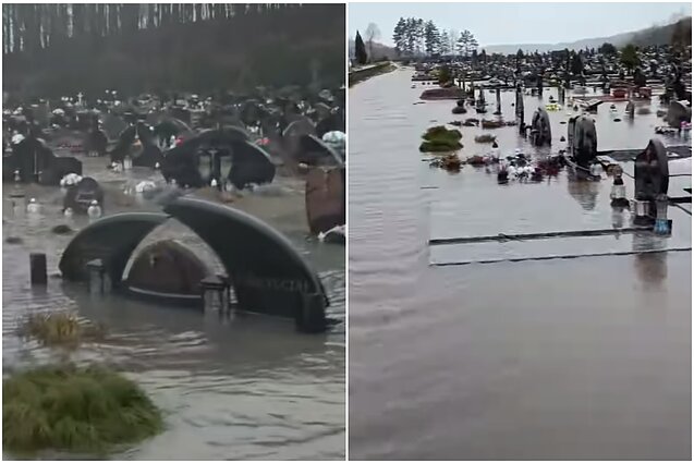 Potvynis Kartenos kapinėse Potvynis Kartenos kapinėse