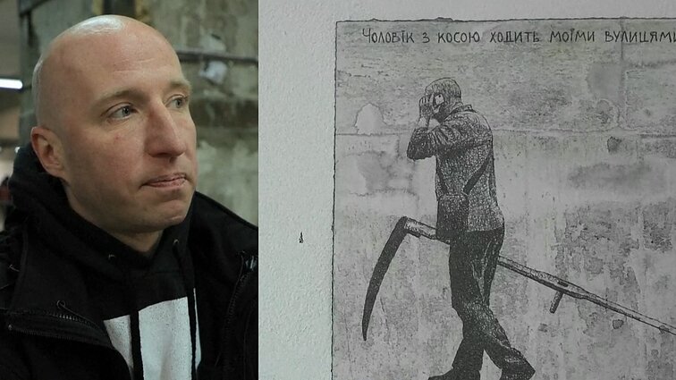 Charkivo metai – 364 piešiniuose: menininkas Hamletas Zinkivinskis pristato parodą apie karą Charkive