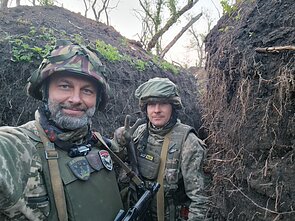 Apkasuose Donbase šalia Novomychailivka