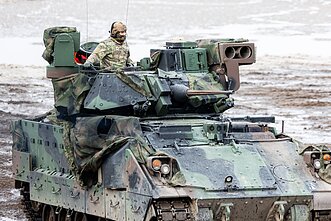 A live-fire exercise involving US heavy military equipment in Pabradė