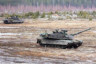 A live-fire exercise involving US heavy military equipment in Pabradė