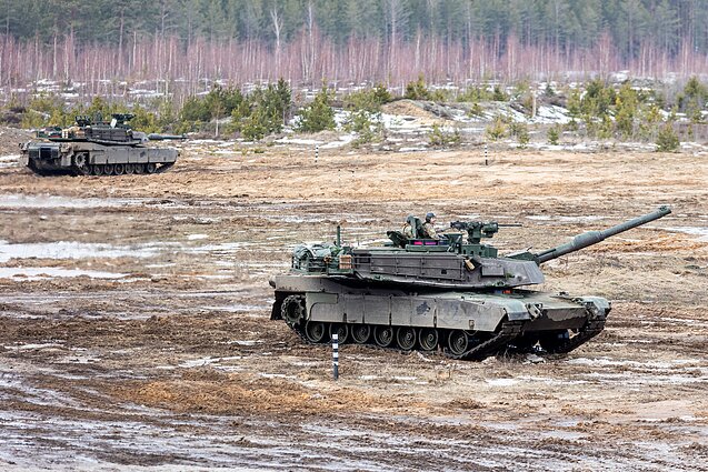 A live-fire exercise involving US heavy military equipment in Pabradė