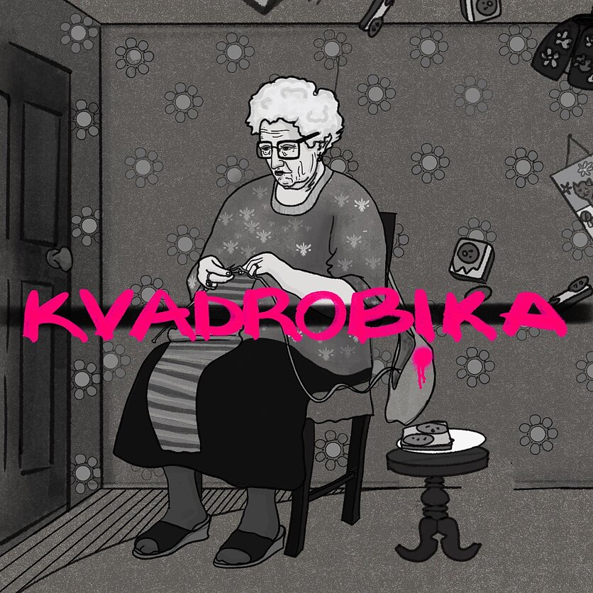  Rūtos Venckutės iliustracija, OPUS pokalbis. Debiutinį albumą pristatanti grupė „KVADROBIKA": jei ne teatras - mūsų čia nebūtų