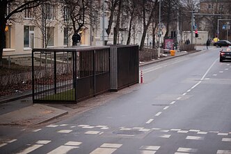 Mobilny taras przy ulicy Nowogródzkiej 