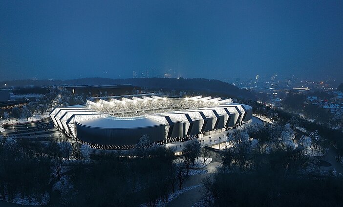 Tarybos sprendimas dėl brangesnio stadiono projekto: savivaldybės teigimu, stadionas turėtų kainuoti 158 mln. eurų