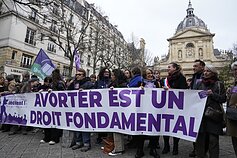Abortų šalininkai piketuoja prieš Prancūzijos Senato sprendimą dėl abortų Abortų šalininkai piketuoja prieš Prancūzijos Senato sprendimą dėl abortų