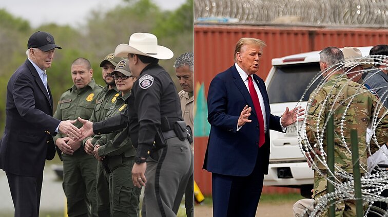 „Siaubingas prezidentas, sukčius“: Bidenas ir Trumpas vienas kitam verčia kaltę dėl imigracijos