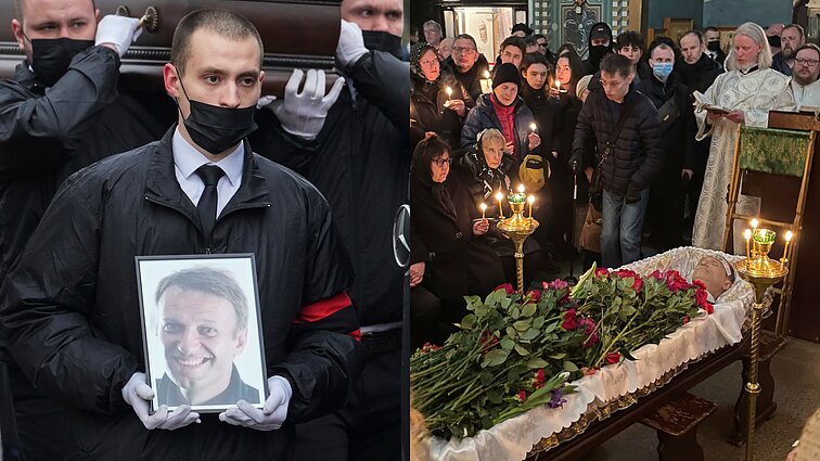 Saugumo pajėgos, atviras karstas ir staigi ceremonija: rusai su Navalnu atsisveikino skanduodami „mes nebijom“