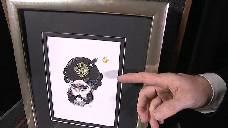 Interneto aukcione parduota danų karikatūrų dailininko Kurto Westergaardo sukurta pranašo Mahometo karikatūra