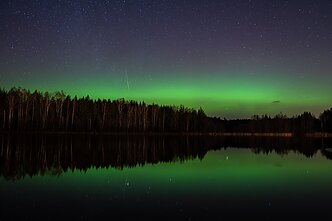 Northern lights over Kelmė District Northern lights over Kelmė District