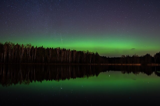Northern lights over Kelmė District Northern lights over Kelmė District