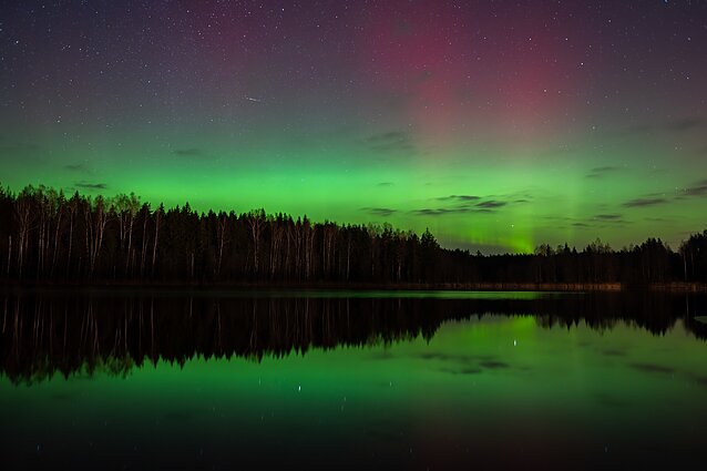 Northern lights over Kelmė District Northern lights over Kelmė District